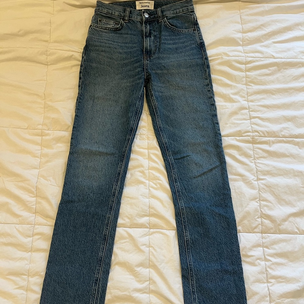 Reformation Women's Straight-Leg Jeans in Blue Wash